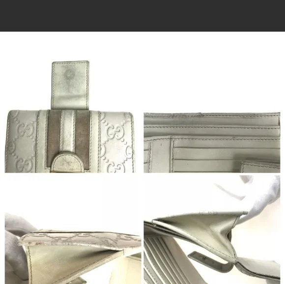 GUCCI🥳HP🥳Gucci GG White Leather Wallet - Picture 12 of 12